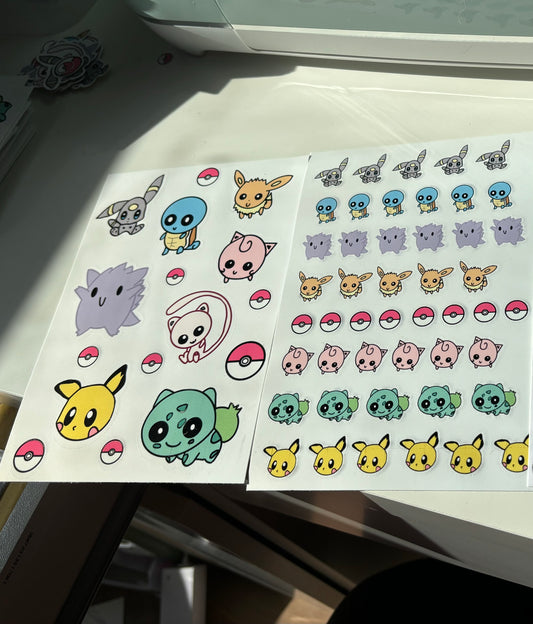Pokemon sticker sheet