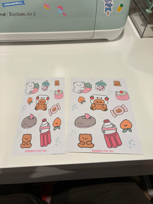 Bear candy sticker sheets